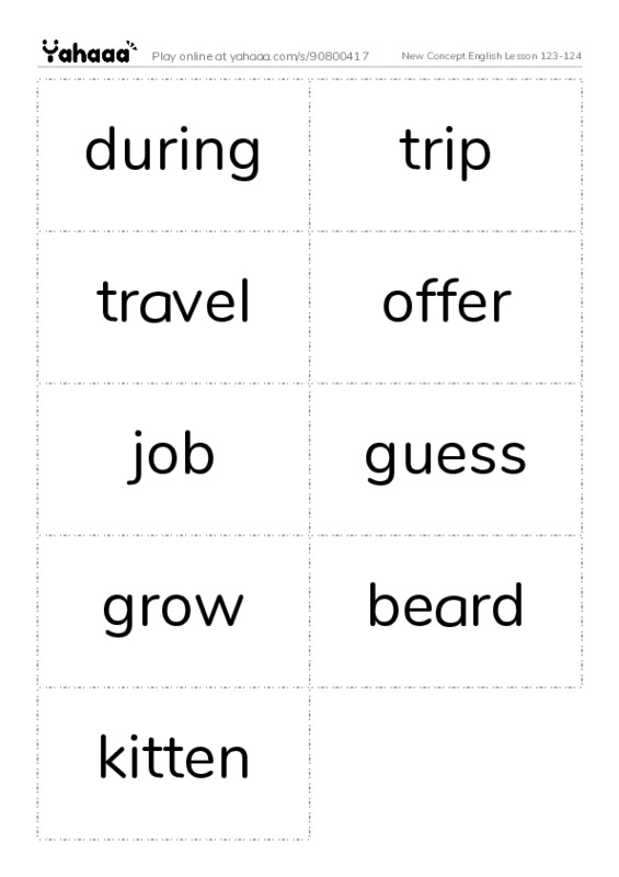 New Concept English Lesson 123-124 PDF two columns flashcards