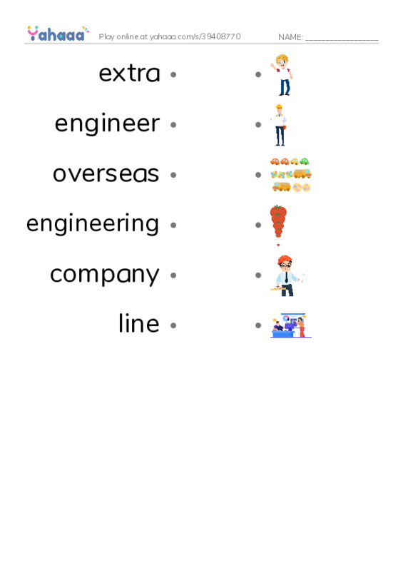 New Concept English Lesson 139-140 PDF link match words worksheet