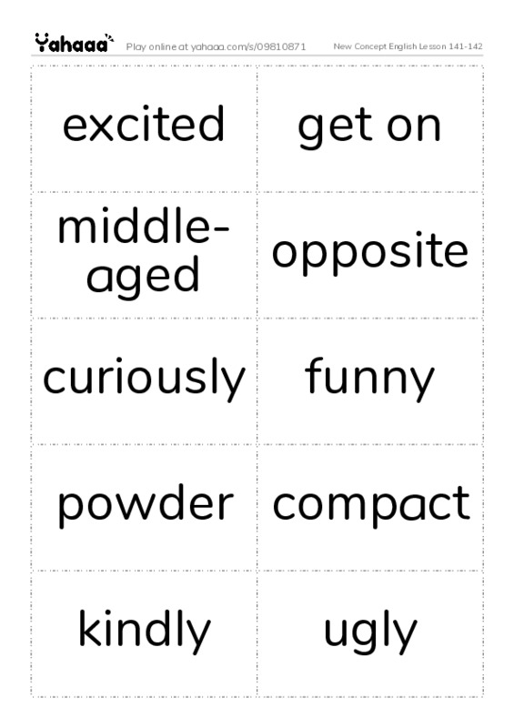 New Concept English Lesson 141-142 PDF two columns flashcards