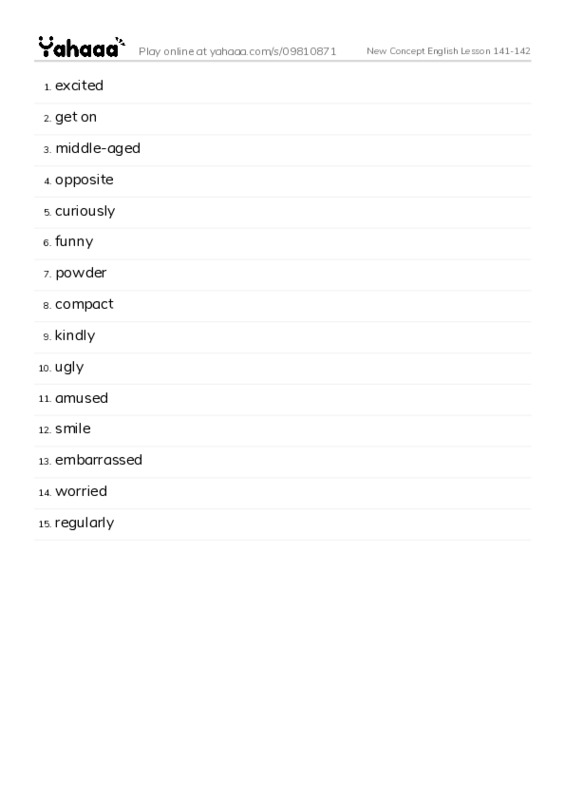 New Concept English Lesson 141-142 PDF words glossary