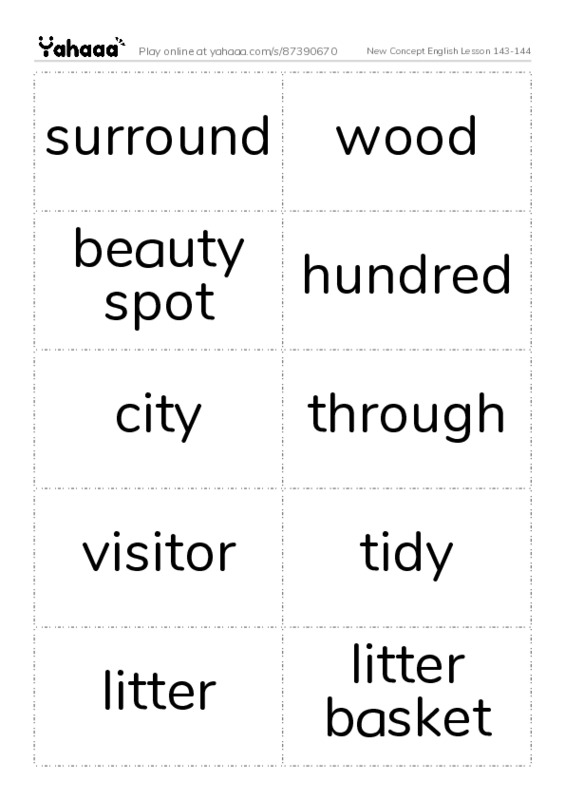 New Concept English Lesson 143-144 PDF two columns flashcards
