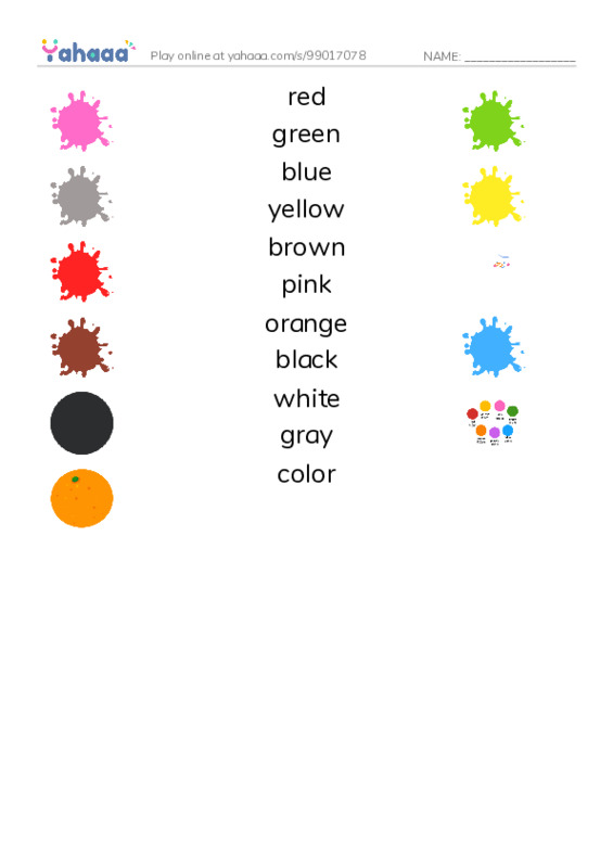 625 words to know in English: Color PDF three columns match words