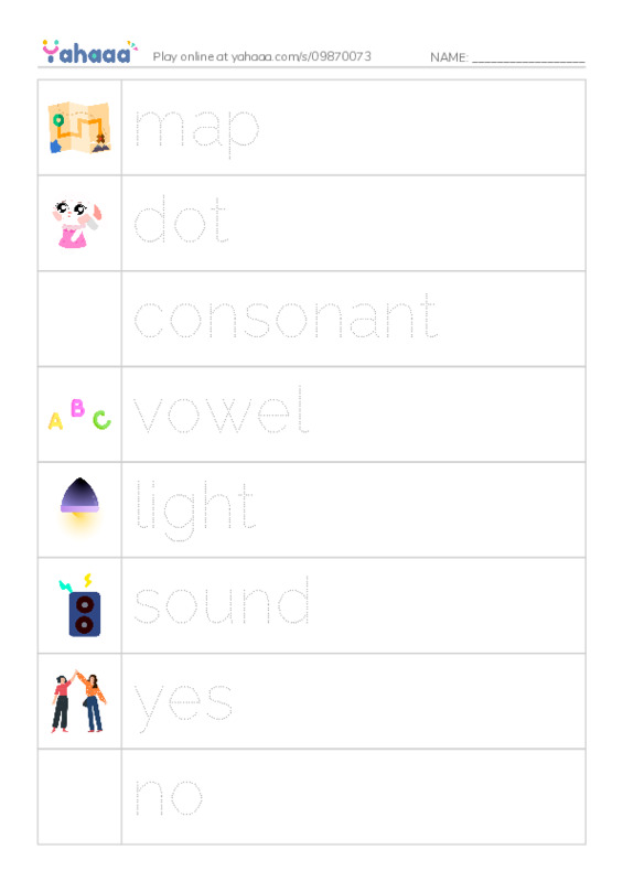 625 words to know in English: Misc Nouns 1 PDF one column image words