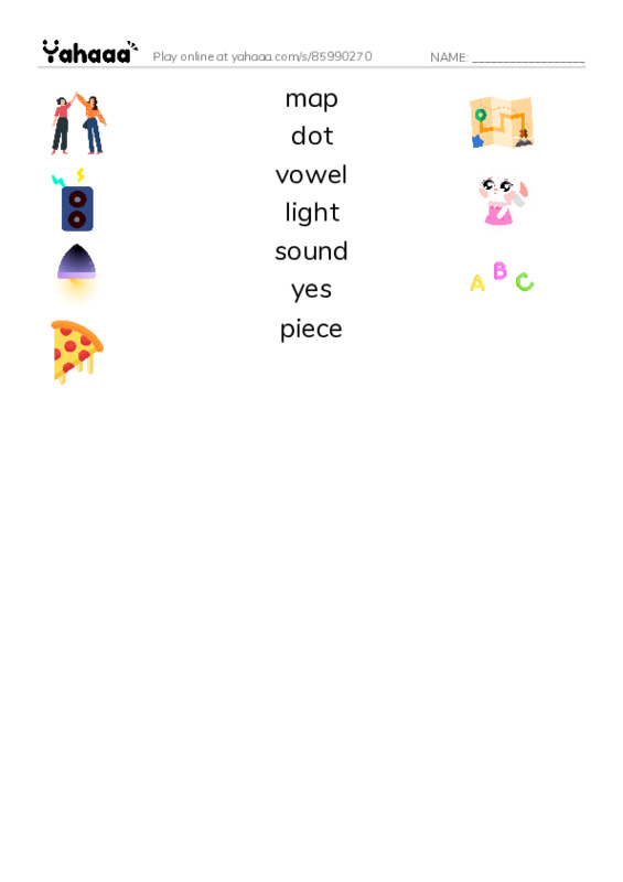 625 words to know in English: Misc Nouns 1 PDF three columns match words