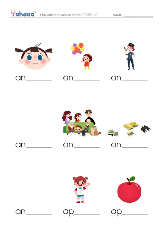 1000 basic English words: A 3 PDF worksheet to fill in words gaps
