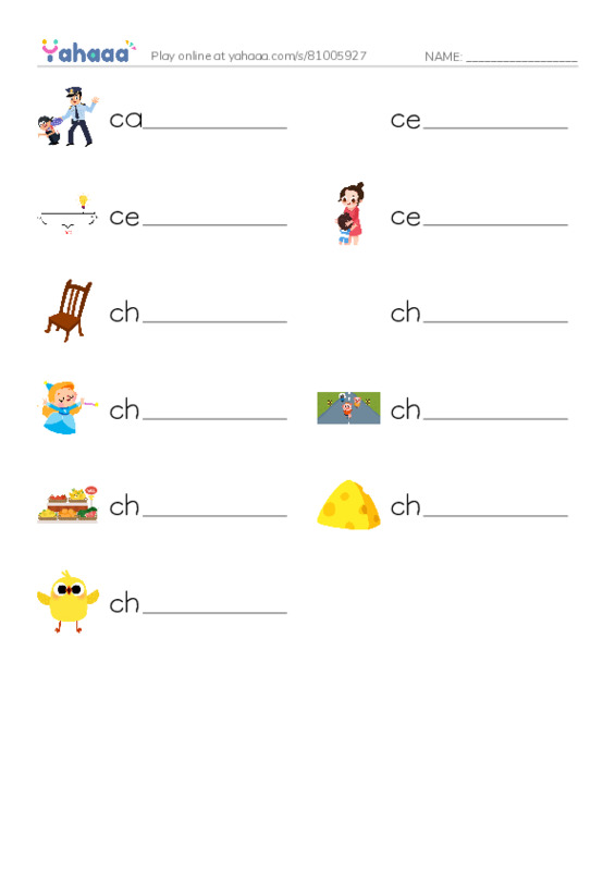 1000 basic English words: C 2 PDF worksheet writing row