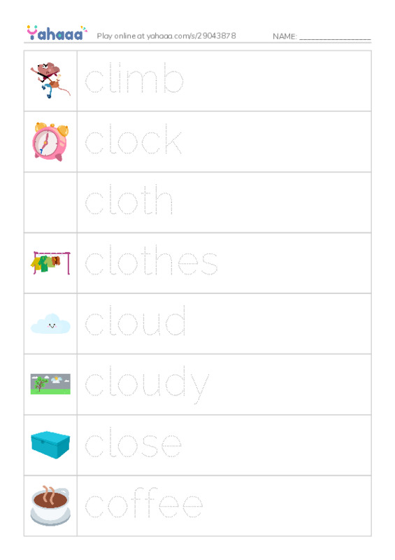1000 basic English words: C 4 PDF one column image words