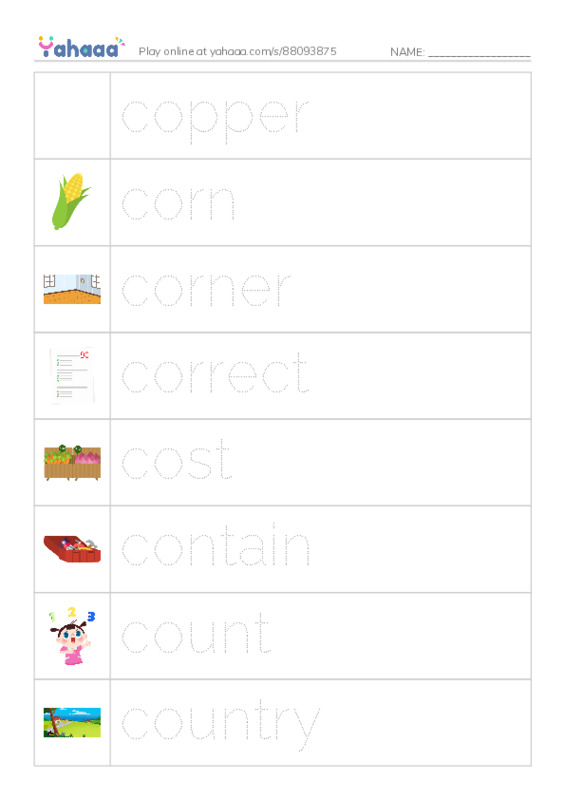 1000 basic English words: C 6 PDF one column image words