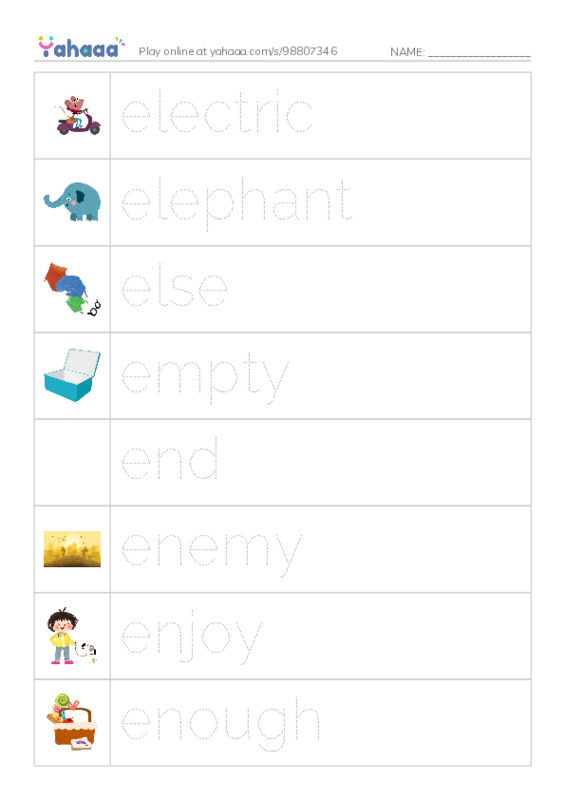 1000 basic English words: E 2 PDF one column image words