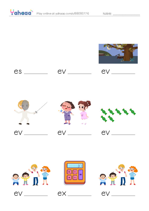 1000 basic English words: E 3 PDF worksheet to fill in words gaps