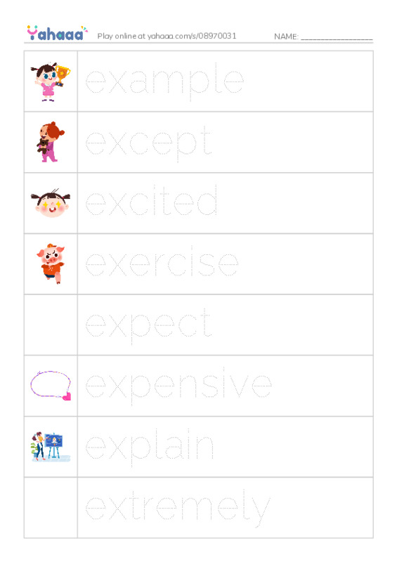 1000 basic English words: E 4 PDF one column image words