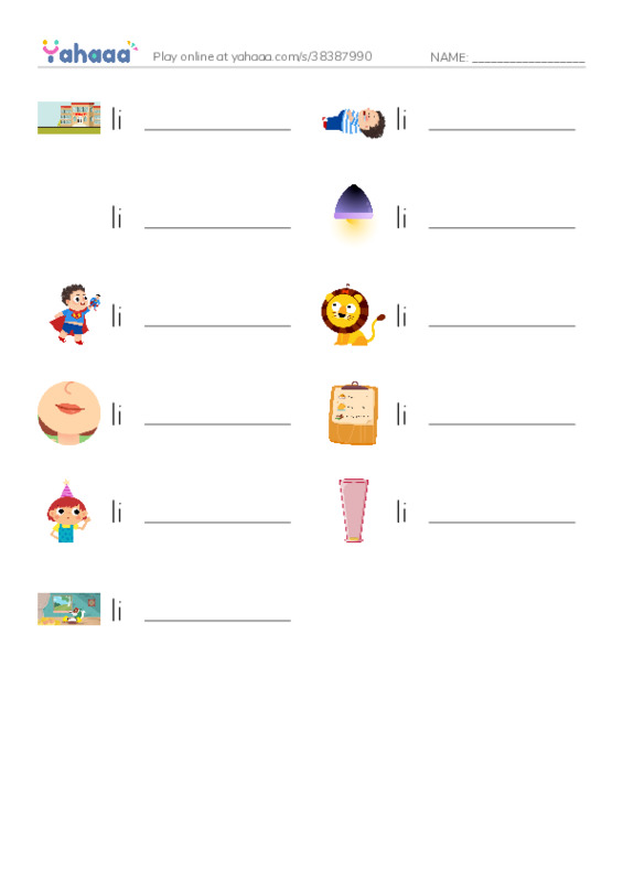 1000 basic English words: L 3 PDF worksheet writing row