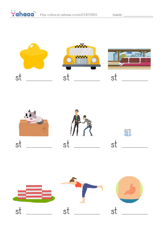 1000 basic English words: S 9 PDF worksheet to fill in words gaps