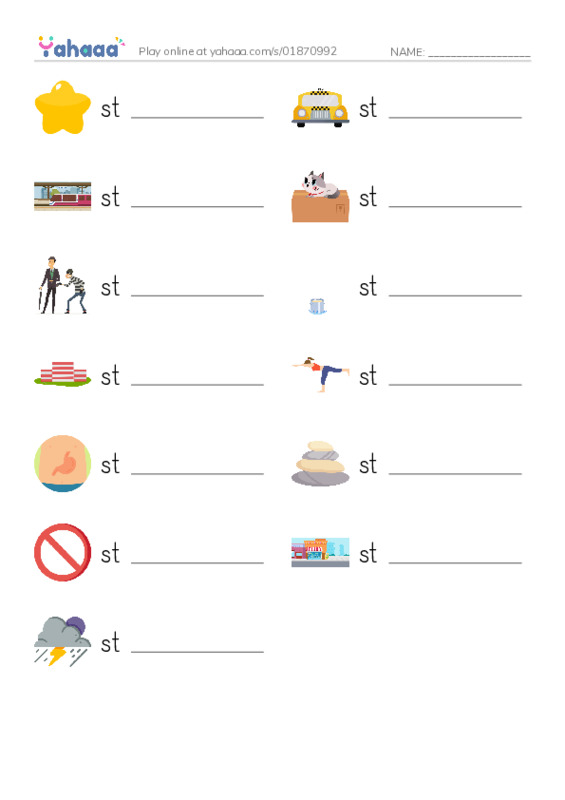 1000 basic English words: S 9 PDF worksheet writing row