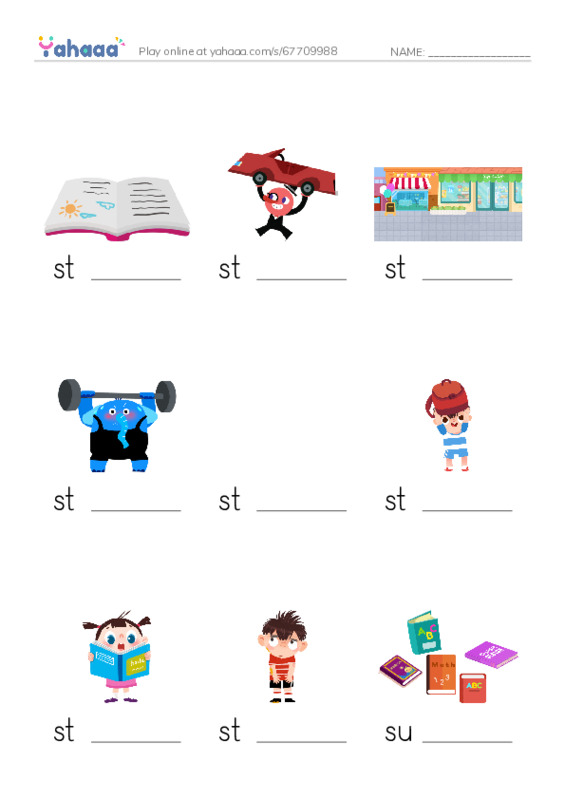 1000 basic English words: S 10 PDF worksheet to fill in words gaps