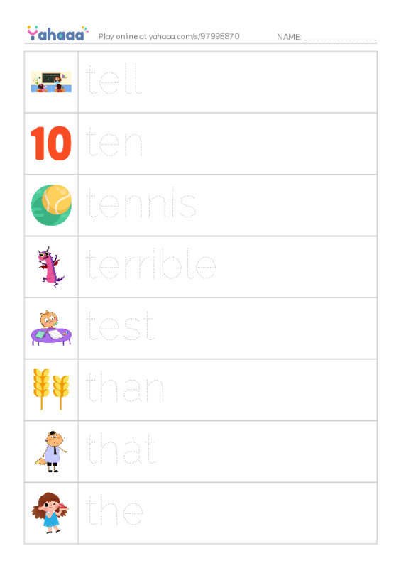 1000 basic English words: T 2 PDF one column image words