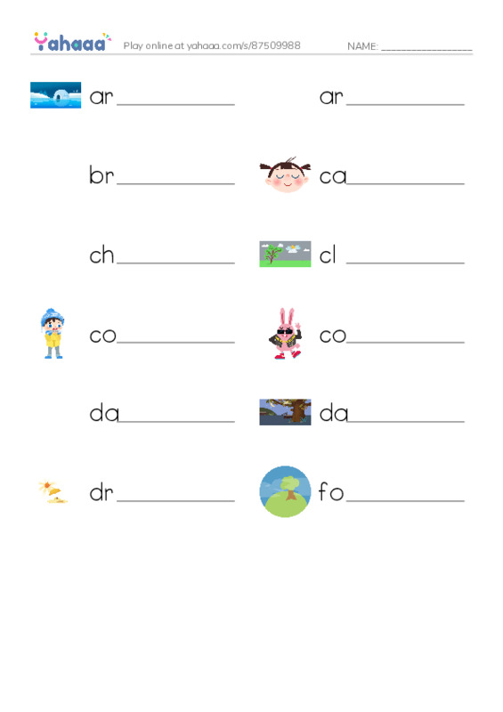 Common Adjectives in English: weather 1 PDF worksheet writing row