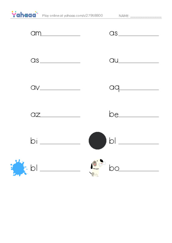 Common Adjectives in English: colors 1 PDF worksheet writing row