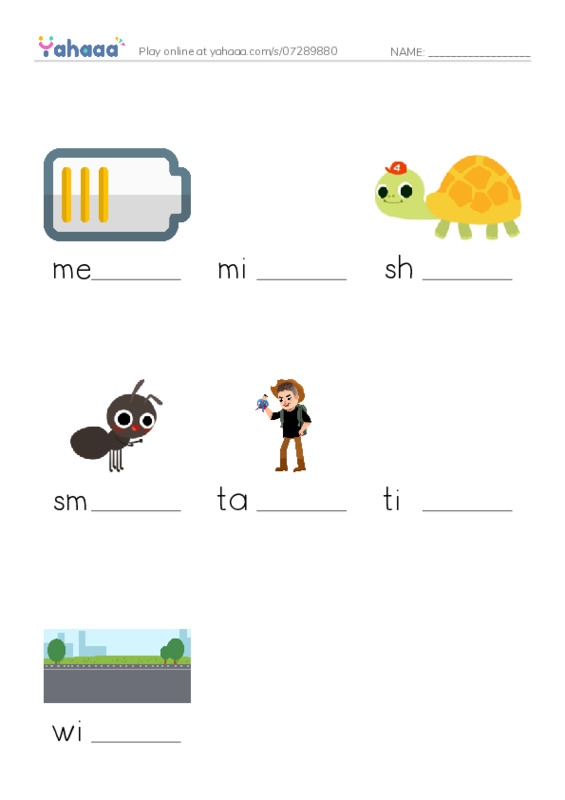 Common Adjectives in English: size 2 PDF worksheet to fill in words gaps
