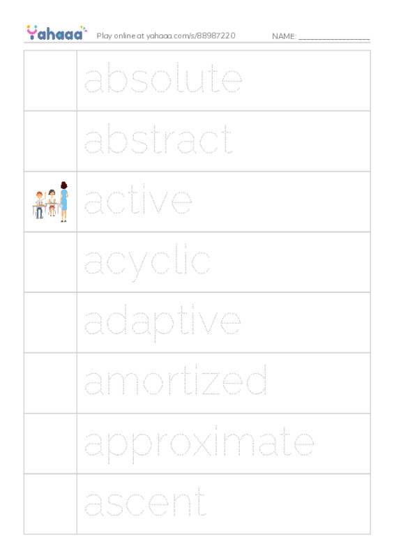 Common Adjectives in English: algorithms 1 PDF one column image words