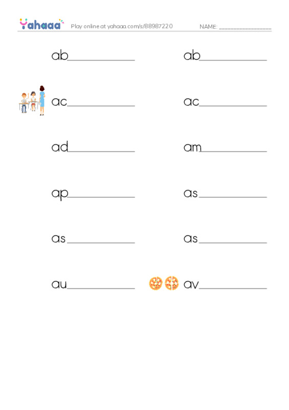 Common Adjectives in English: algorithms 1 PDF worksheet writing row