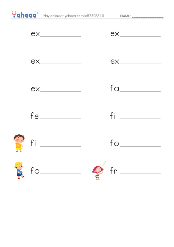 Common Adjectives in English: algorithms 4 PDF worksheet writing row