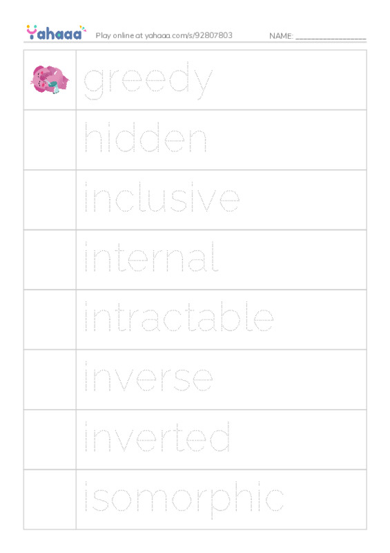 Common Adjectives in English: algorithms 5 PDF one column image words