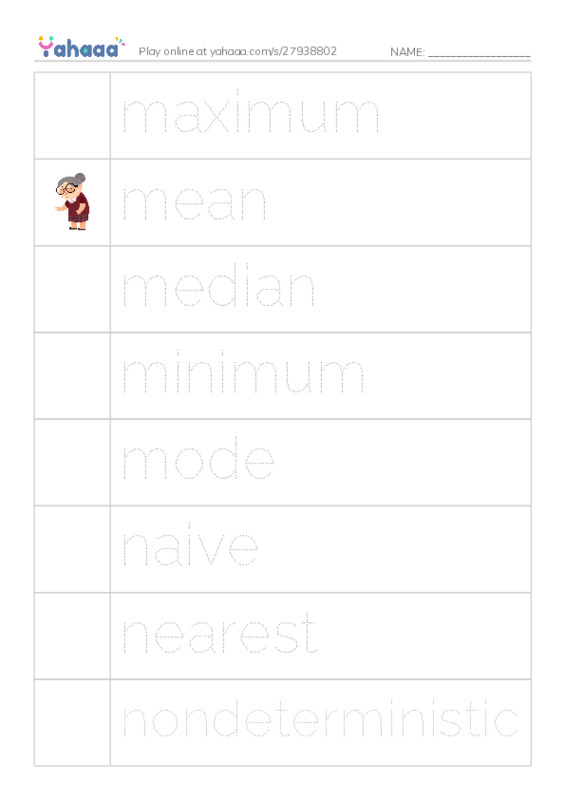 Common Adjectives in English: algorithms 6 PDF one column image words