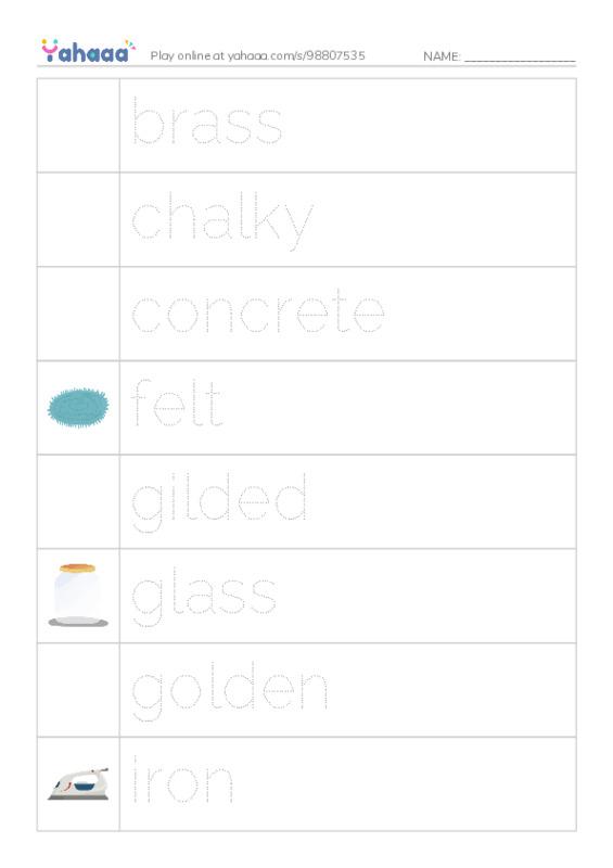 Common Adjectives in English: materials 1 PDF one column image words