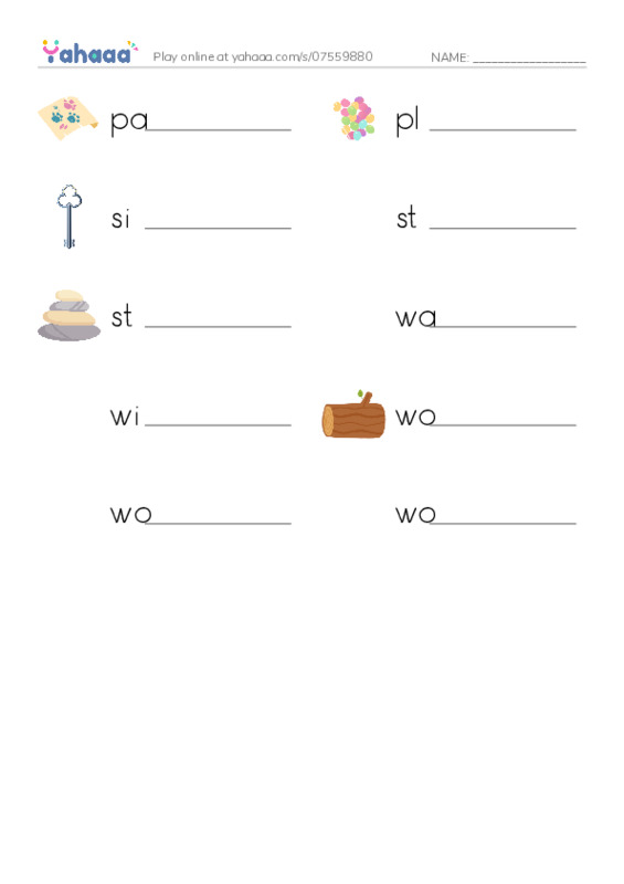 Common Adjectives in English: materials 2 PDF worksheet writing row