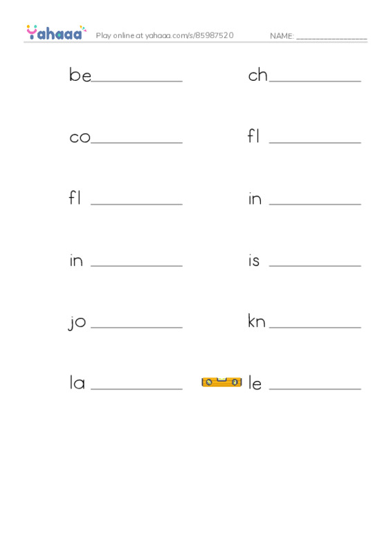Common Adjectives in English: construction 1 PDF worksheet writing row
