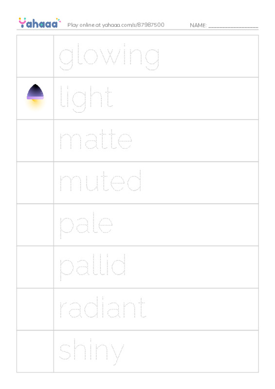 Common Adjectives in English: appearance 2 PDF one column image words