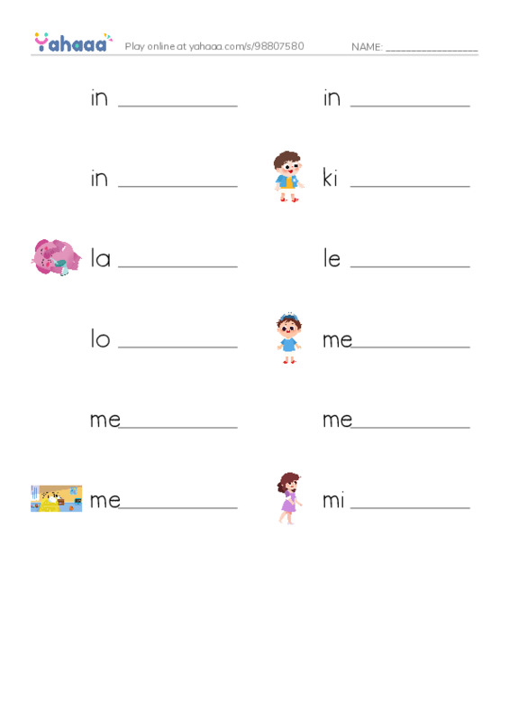 Common Adjectives in English: character 5 PDF worksheet writing row