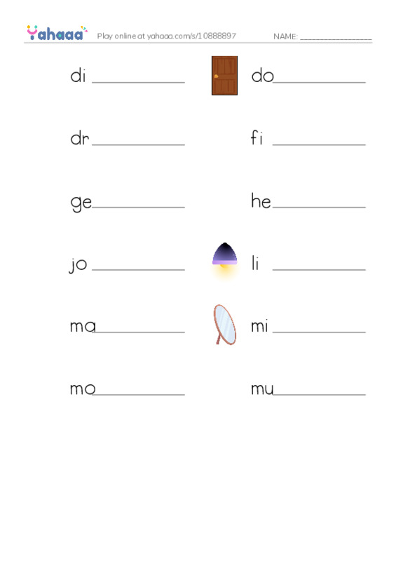 Common Nouns in English: car parts 2 PDF worksheet writing row