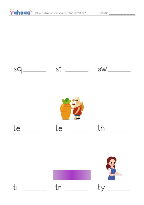 Common Nouns in English: design 6 PDF worksheet to fill in words gaps