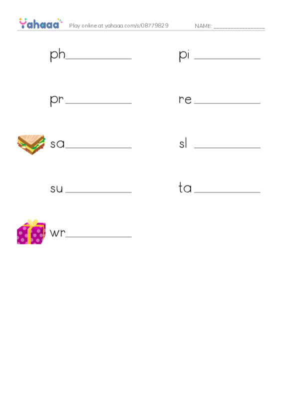 Common Nouns in English: fast food 2 PDF worksheet writing row