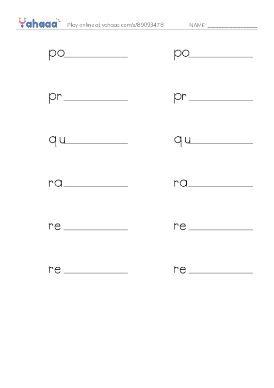 Common Nouns in English: algorithms 7 PDF worksheet writing row