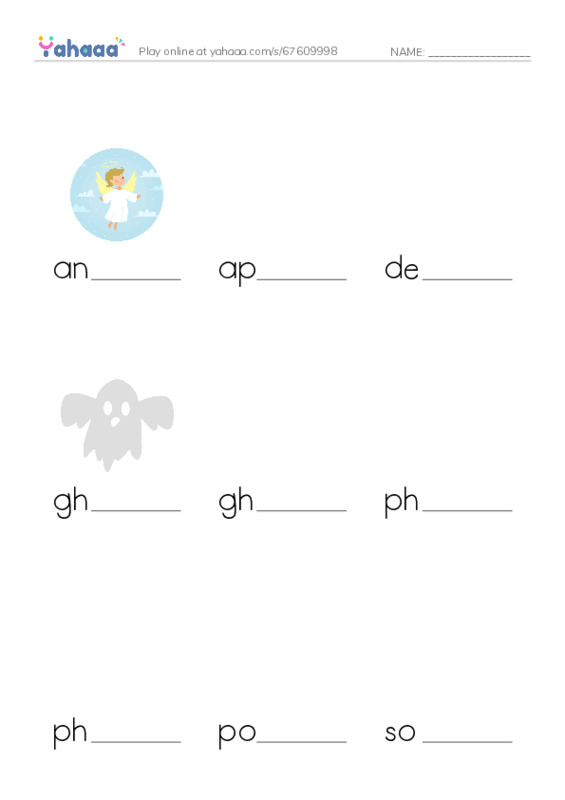 Common Nouns in English: ghosts 1 PDF worksheet to fill in words gaps