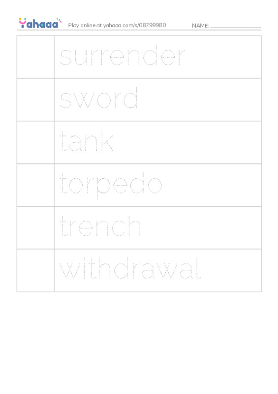 Common Nouns in English: military army 7 PDF one column image words