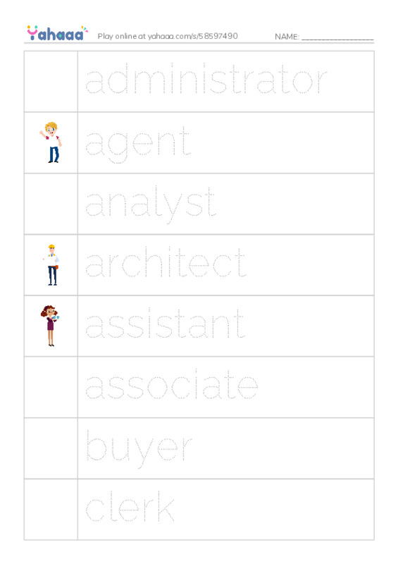 Common Nouns in English: corporate job 1 PDF one column image words