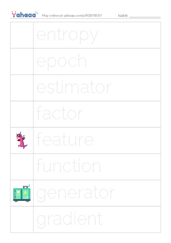 Common Nouns in English: machine learning 3 PDF one column image words