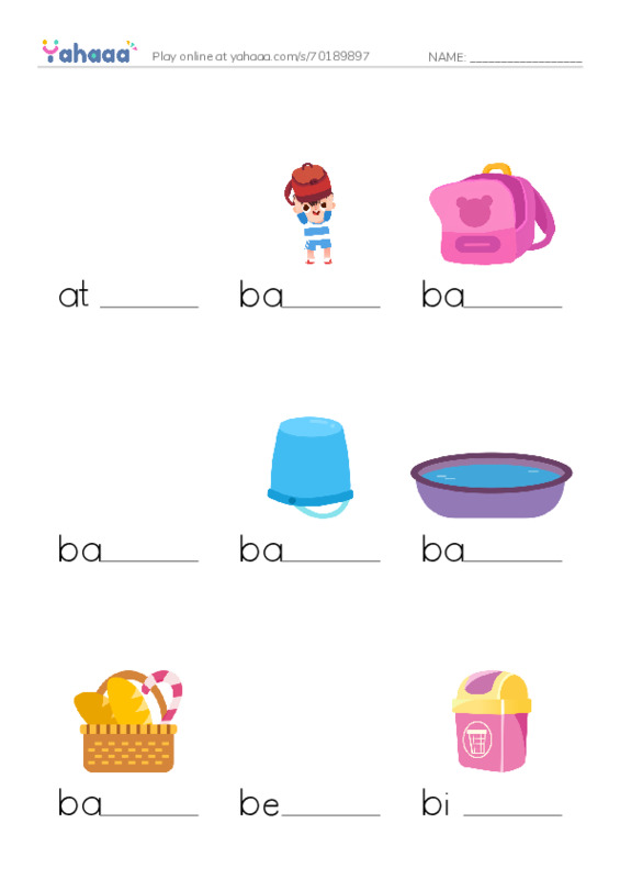 Common Nouns in English: containers 1 PDF worksheet to fill in words gaps