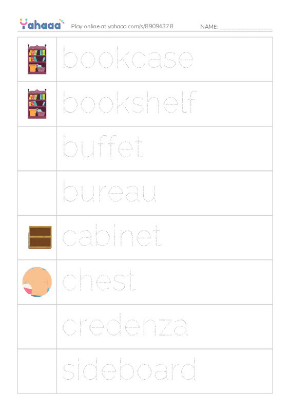 Common Nouns in English: storage 1 PDF one column image words