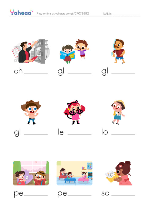 Common Verbs in English: look 1 PDF worksheet to fill in words gaps