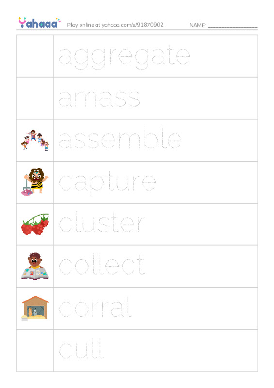 Common Verbs in English: collection 1 PDF one column image words