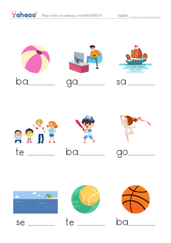 KET Vocabulary: Sport PDF worksheet to fill in words gaps