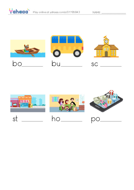 RAZ Vocabulary A: He Runs PDF worksheet to fill in words gaps