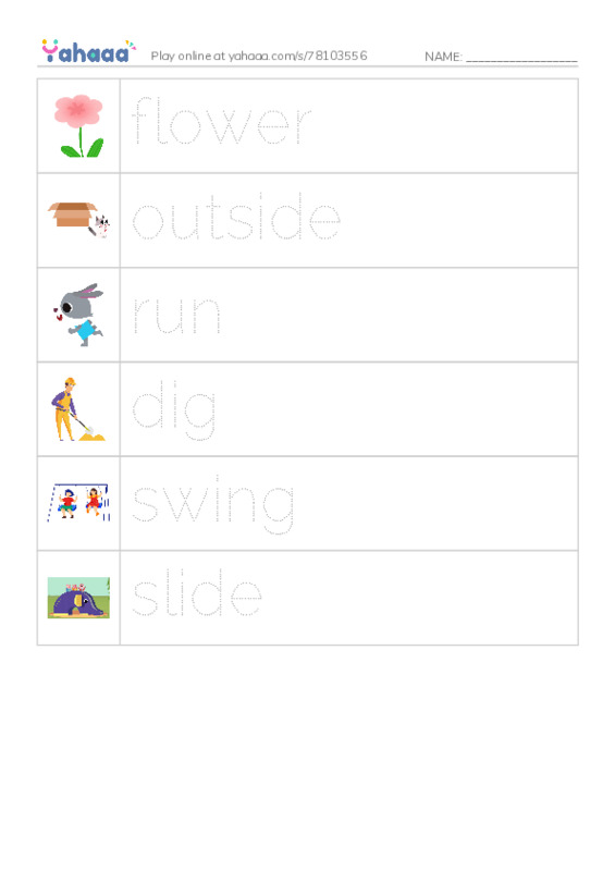 RAZ Vocabulary A: What I Like PDF one column image words