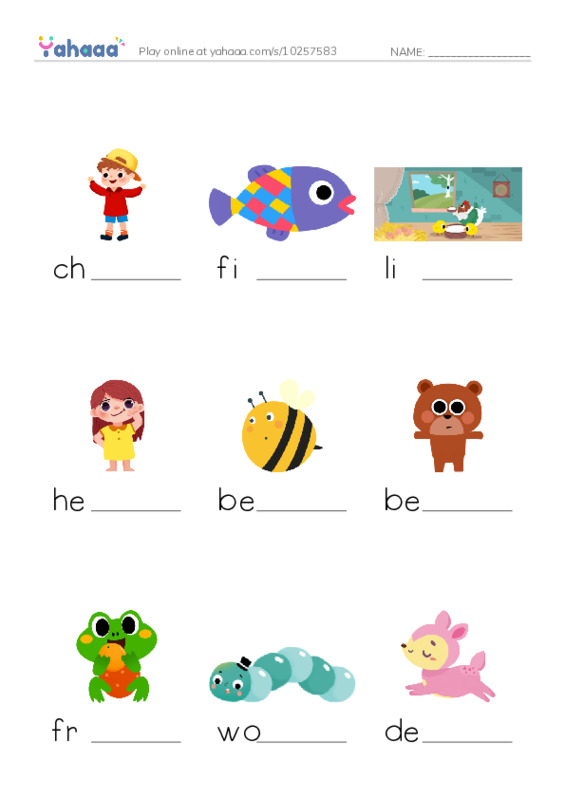 RAZ Vocabulary A: What Lives Here PDF worksheet to fill in words gaps