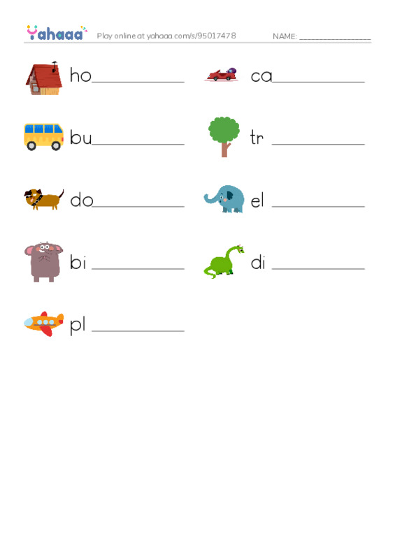 RAZ Vocabulary AAA: Big PDF worksheet writing row
